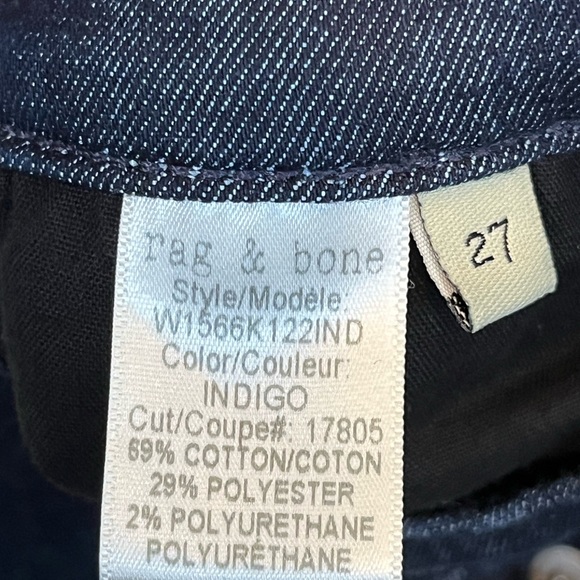 High Waisted Rag & Bone Cigarette Jean in Dark Wash (petite) - Picture 3 of 5